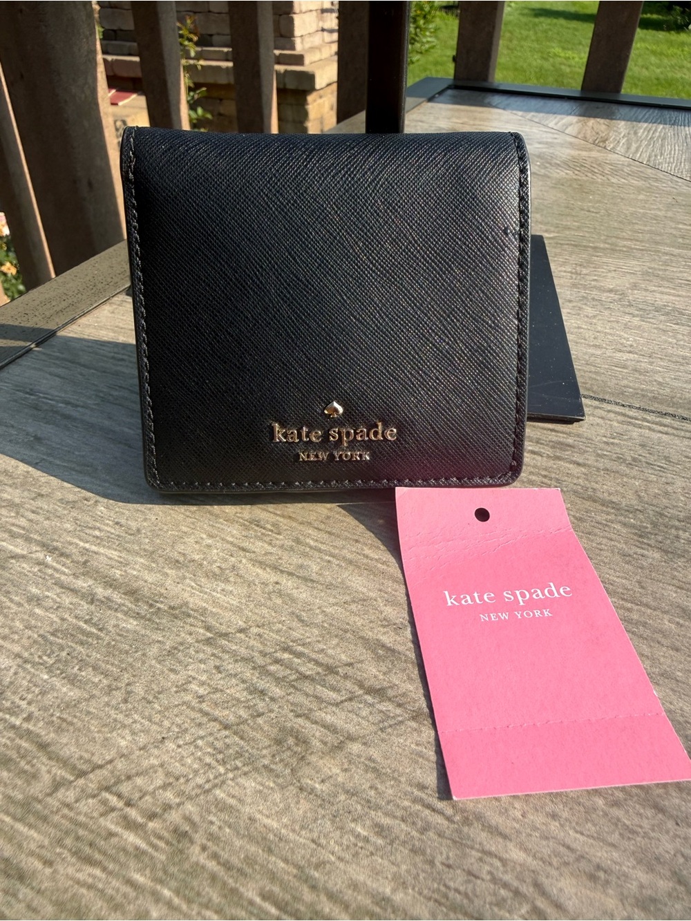 NWT kate spade Madison Small Bifold Wallet Saffiano leather black